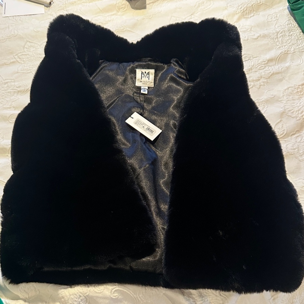 Milly Minis Plush Black Vest for Kids